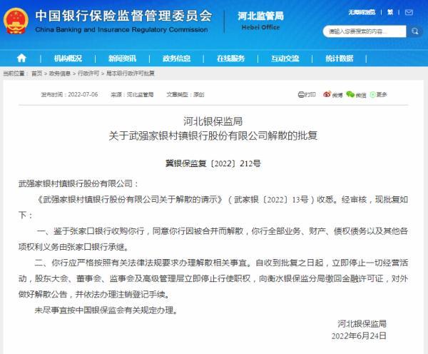 这家银行获批解散！已全部清零 银行 行业新闻 第4张