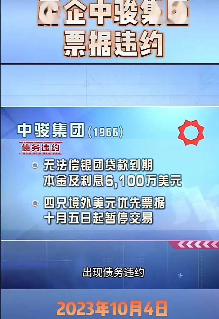 中骏集团正式宣布违约！6100万美元的贷款本金和利息未付！ 利息 中骏集团 行业新闻 第1张