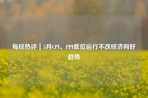 每经热评｜5月CPI、PPI低位运行不改经济向好趋势 经济学 经济 cpi 行业新闻 第1张