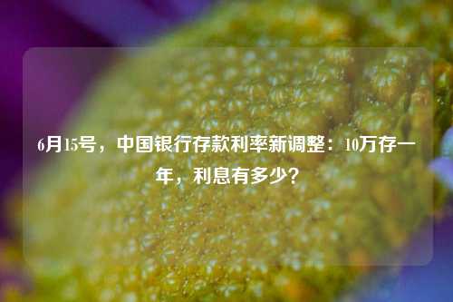 6月15号，中国银行存款利率新调整：10万存一年，利息有多少？ 存款利率 中行 银行 行业新闻 第1张