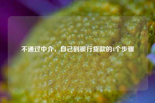 不通过中介，自己到银行贷款的4个步骤 银行贷款 银行 行业新闻 第1张