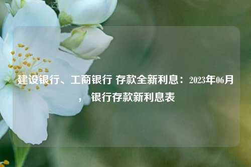 建设银行、工商银行 存款全新利息：2023年06月， 银行存款新利息表 银行 年利率 中国建设银行 行业新闻 第1张