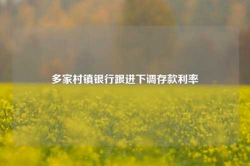 多家村镇银行跟进下调存款利率 利率 存款利率 银行 行业新闻 第1张