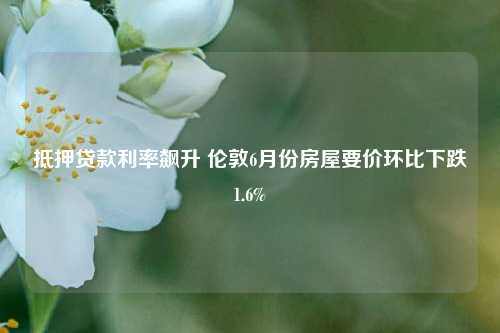 抵押贷款利率飙升 伦敦6月份房屋要价环比下跌1.6% 利率 房地产抵押贷款 房屋抵押贷款 行业新闻 第1张