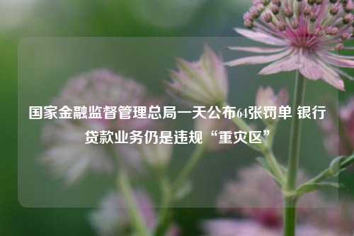 国家金融监督管理总局一天公布64张罚单 银行贷款业务仍是违规“重灾区” 票据 银行贷款 银行业 行业新闻 第1张