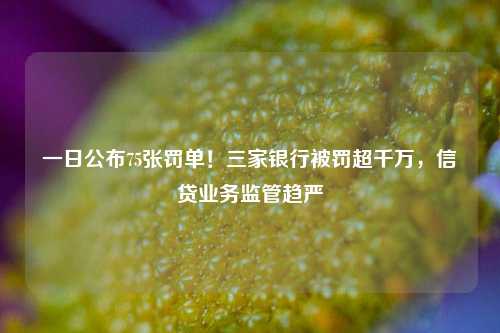 一日公布75张罚单！三家银行被罚超千万，信贷业务监管趋严 银行监管 信贷业务 银行 行业新闻 第1张