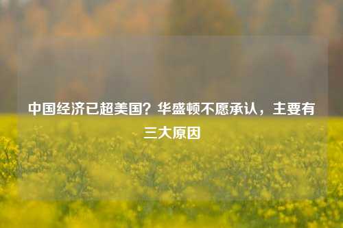 中国经济已超美国？华盛顿不愿承认，主要有三大原因 经济体 经济 第一世界 行业新闻 第1张