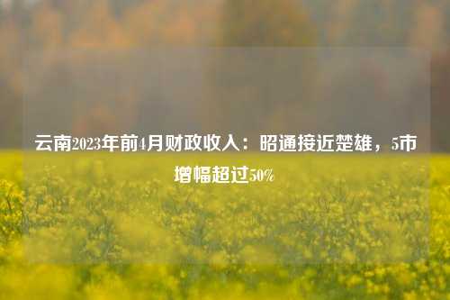 云南2023年前4月财政收入：昭通接近楚雄，5市增幅超过50% 宏观经济 云南昭通 楚雄 行业新闻 第1张