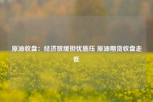 原油收盘：经济放缓担忧施压 原油期货收盘走低 原油期货 原油 期货 行业新闻 第1张