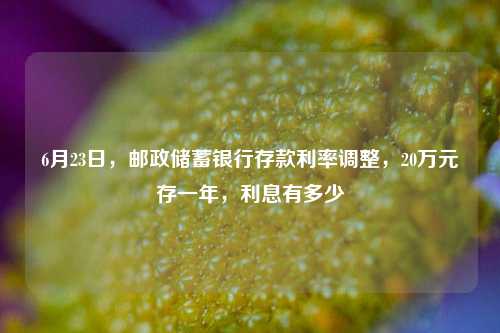 6月23日，邮政储蓄银行存款利率调整，20万元存一年，利息有多少 大额存单利率 银行存款利率 银行 行业新闻 第1张