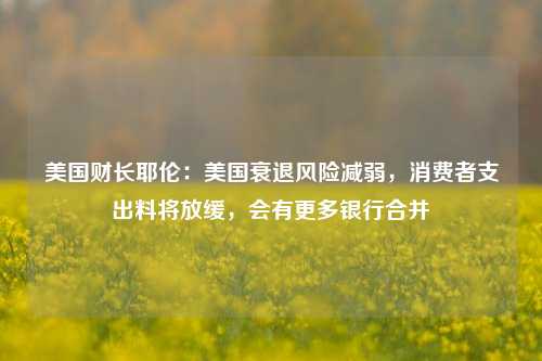 美国财长耶伦：美国衰退风险减弱，消费者支出料将放缓，会有更多银行合并 银行风险 银行 行业新闻 第1张