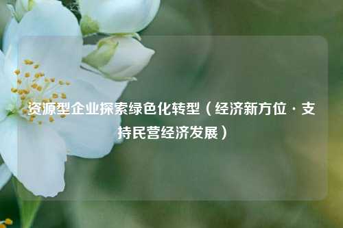 资源型企业探索绿色化转型（经济新方位·支持民营经济发展） 经济转型 碳排放 介休 行业新闻 第1张
