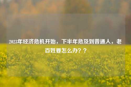 2023年经济危机开始，下半年危及到普通人，老百姓要怎么办？？ 经济学 经济 金融风暴 行业新闻 第1张