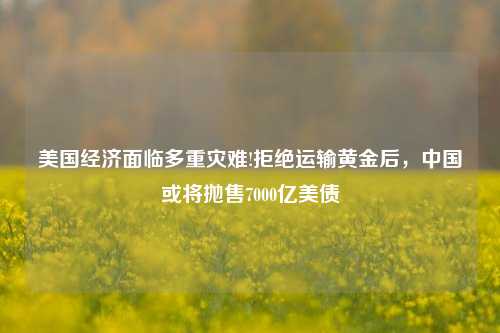美国经济面临多重灾难!拒绝运输黄金后，中国或将抛售7000亿美债 黄金价格 美国黄金 美债 行业新闻 第1张