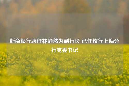 浙商银行聘任林静然为副行长 已任该行上海分行党委书记 南京银行 银行 浙商银行 行业新闻 第1张