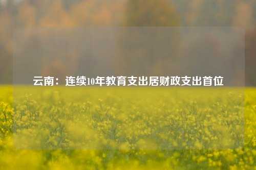 云南：连续10年教育支出居财政支出首位 财政支出 云南发展 国内宏观 行业新闻 第1张