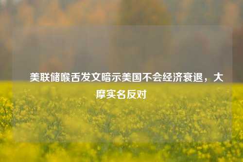 ​美联储喉舌发文暗示美国不会经济衰退，大摩实名反对 国外宏观 美联储 经济衰退 行业新闻 第1张