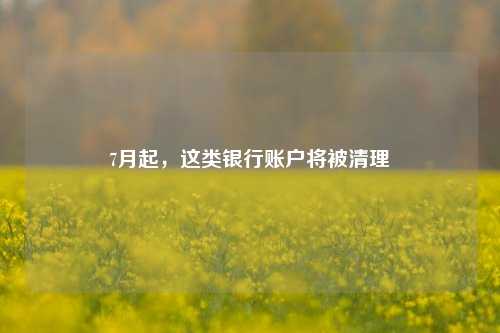 7月起，这类银行账户将被清理 账户分类 银行 行业新闻 第1张