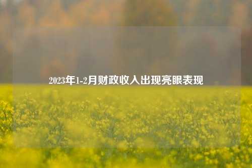 2023年1 2月财政收入出现亮眼表现 经济 宏观经济 国内宏观 行业新闻 第1张