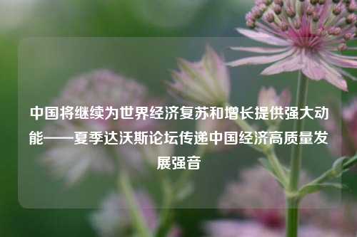 中国将继续为世界经济复苏和增长提供强大动能——夏季达沃斯论坛传递中国经济高质量发展强音 经济 夏季达沃斯 达沃斯 行业新闻 第1张