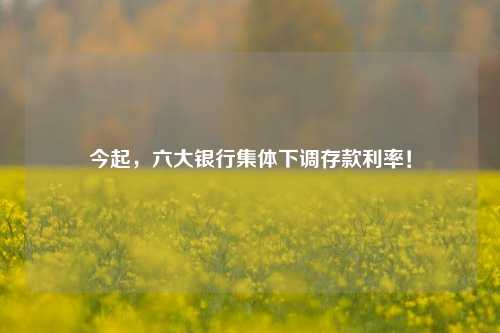 今起，六大银行集体下调存款利率！ 利率 存款利率 银行 行业新闻 第1张