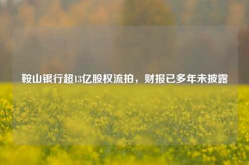鞍山银行超13亿股权流拍，财报已多年未披露 鞍山 鞍山银行 银行 行业新闻 第1张