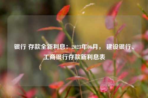 银行 存款全新利息：2023年06月， 建设银行、工商银行存款新利息表 年利率 中国建设银行 银行 行业新闻 第1张