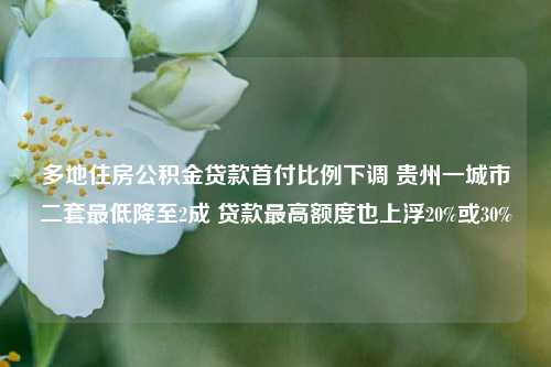 多地住房公积金贷款首付比例下调 贵州一城市二套最低降至2成 贷款最高额度也上浮20%或30% 首付 住房公积金贷款 公积金 行业新闻 第1张