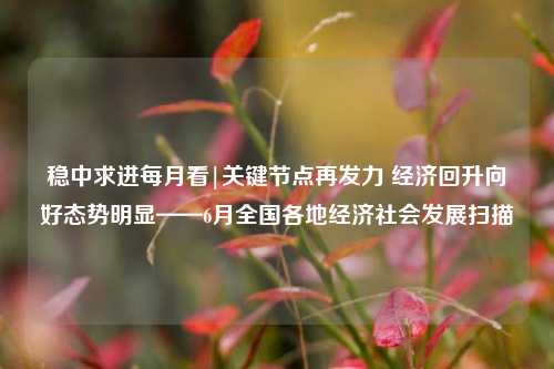 稳中求进每月看|关键节点再发力 经济回升向好态势明显——6月全国各地经济社会发展扫描 沙钢集团 经济 行业新闻 第1张