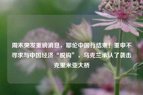 周末突发重磅消息，耶伦中国行结束！重申不寻求与中国经济“脱钩”，乌克兰承认了袭击克里米亚大桥 反垄断法 私募基金 电解液 行业新闻 第1张