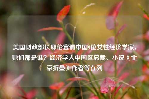 美国财政部长耶伦宴请中国9位女性经济学家，她们都是谁？经济学人中国区总裁、小说《北京折叠》作者等在列 经济 行业新闻 第1张