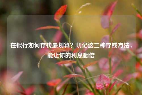 在银行如何存钱最划算？切记这三种存钱方法，能让你的利息翻倍 定期存款 利息 银行 行业新闻 第1张