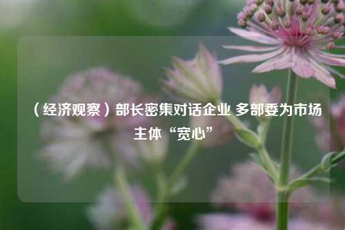 （经济观察）部长密集对话企业 多部委为市场主体“宽心” 经济 行业新闻 第1张