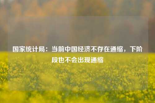 国家统计局：当前中国经济不存在通缩，下阶段也不会出现通缩 经济 国家统计局 cpi 行业新闻 第1张