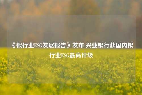 《银行业ESG发展报告》发布 兴业银行获国内银行业ESG最高评级 金融 银行业 行业新闻 第1张