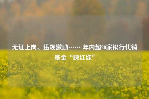 无证上岗、违规激励…… 年内超20家银行代销基金“踩红线” 银行监管 银行 基金 行业新闻 第1张