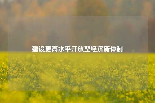 建设更高水平开放型经济新体制 经济建设 经济 开放型经济 行业新闻 第1张