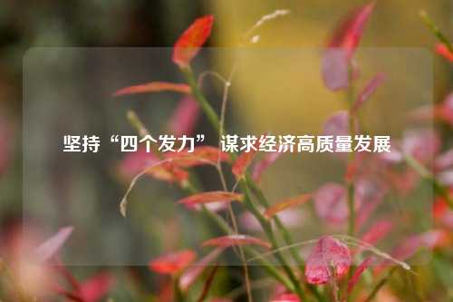 坚持“四个发力” 谋求经济高质量发展 经济学 经济 行业新闻 第1张