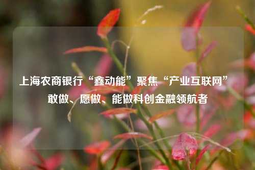 上海农商银行“鑫动能”聚焦“产业互联网” 敢做、愿做、能做科创金融领航者 上海农商银行 产业互联网 金融 行业新闻 第1张