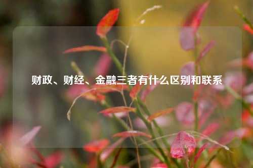 财政、财经、金融三者有什么区别和联系 国家经济 财经 金融 行业新闻 第1张