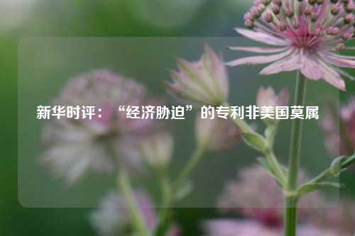 新华时评：“经济胁迫”的专利非美国莫属 经济学 经济 行业新闻 第1张