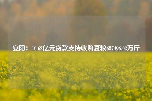 安阳：10.62亿元贷款支持收购夏粮687496.03万斤 三农 农业 粮食银行 行业新闻 第1张