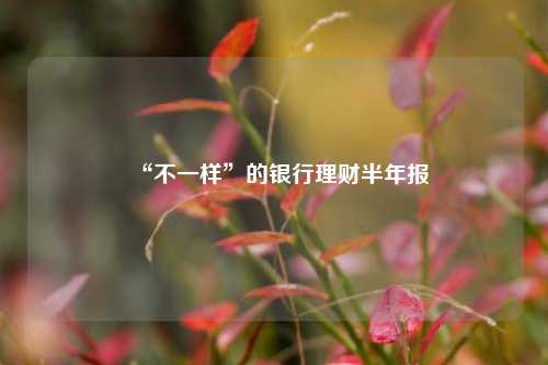 “不一样”的银行理财半年报 公司理财 银行理财 银行 行业新闻 第1张