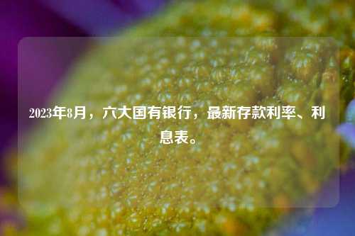 2023年8月，六大国有银行，最新存款利率、利息表。 存款利率 国有银行 银行 行业新闻 第1张