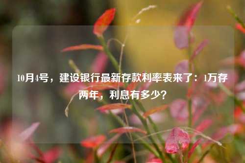 10月4号，建设银行最新存款利率表来了：1万存两年，利息有多少？ 银行 大额存款利率表 中国建设银行 行业新闻 第1张