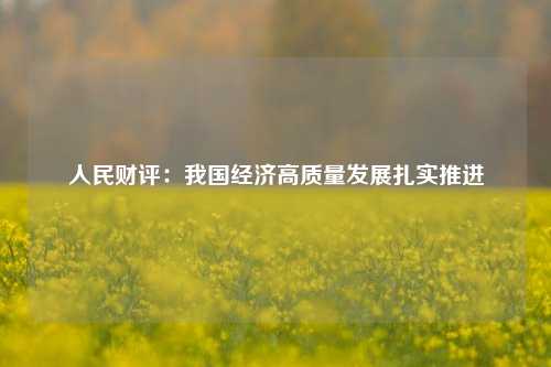 人民财评：我国经济高质量发展扎实推进 经济 行业新闻 第1张