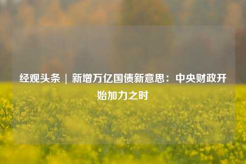 经观头条 | 新增万亿国债新意思：中央财政开始加力之时 中央财政 地方财政 国债 行业新闻 第1张