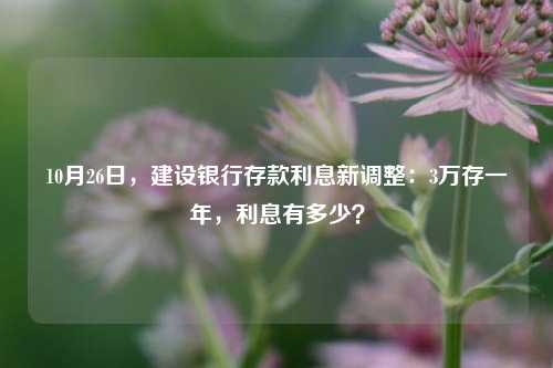 10月26日，建设银行存款利息新调整：3万存一年，利息有多少？ 利息 利息调整 中国建设银行 行业新闻 第1张