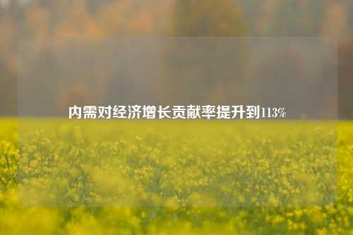 内需对经济增长贡献率提升到113% 经济增长 经济增长贡献率 cpi 行业新闻 第1张