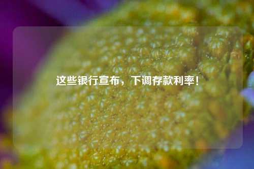 这些银行宣布，下调存款利率！ 利率 存款利率 银行 行业新闻 第1张